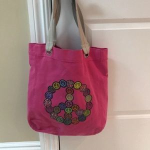 Like wear peace sign tote bag
